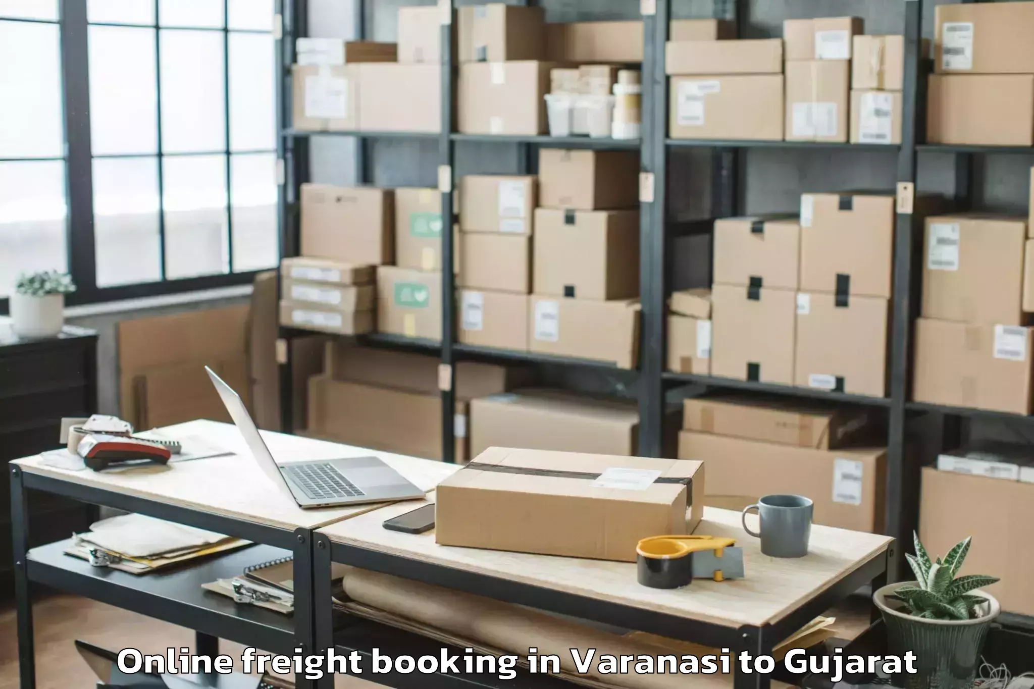 Easy Varanasi to Jambughoda Online Freight Booking Booking